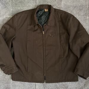 Men's Vintage 80's Big Ben USA Eisenhower Brown Talon Zipper Mechanics Jacket XL